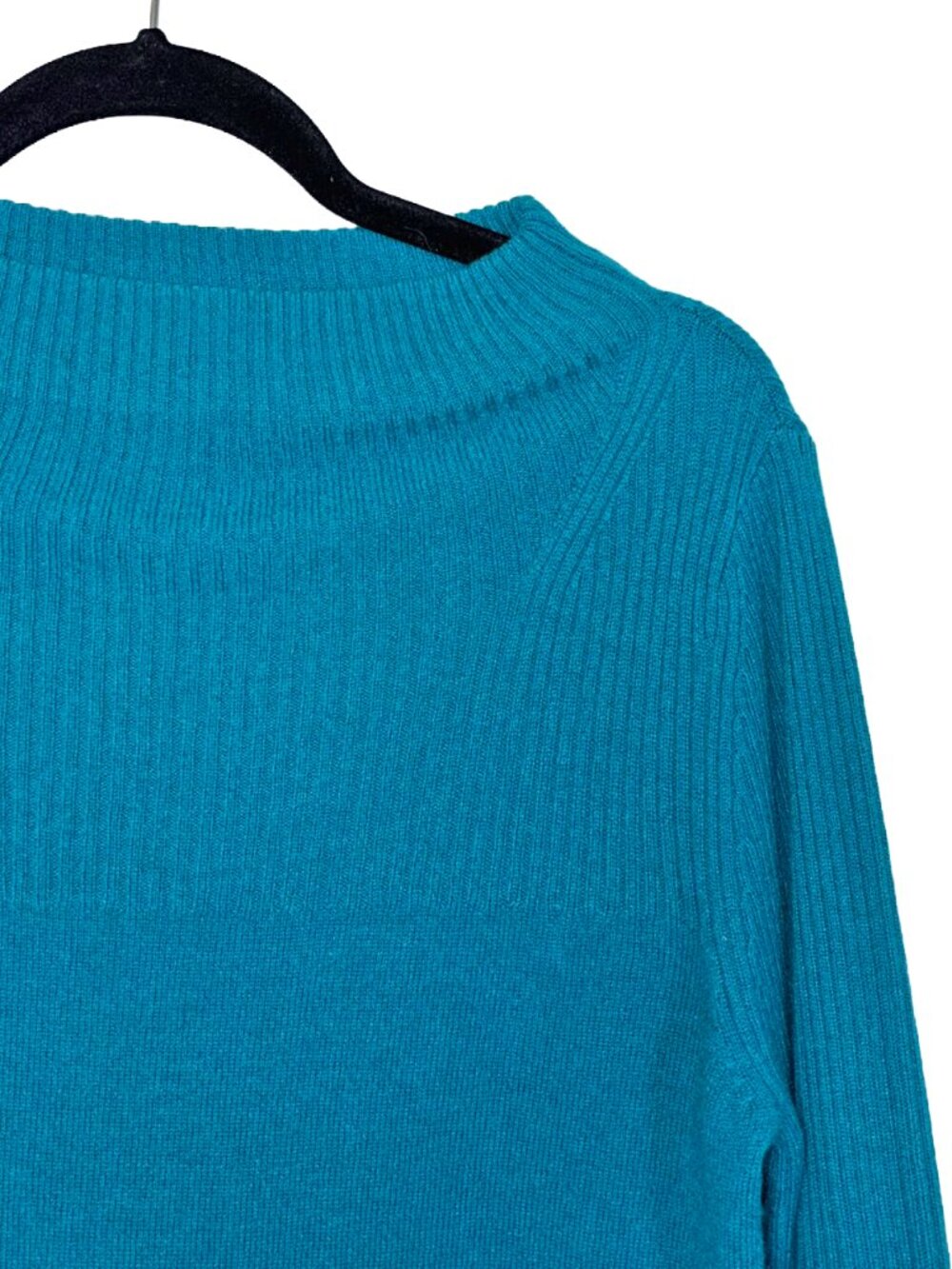 Sundance 100% Cashmere Teal Blue Mock Neck Sweater - Size S